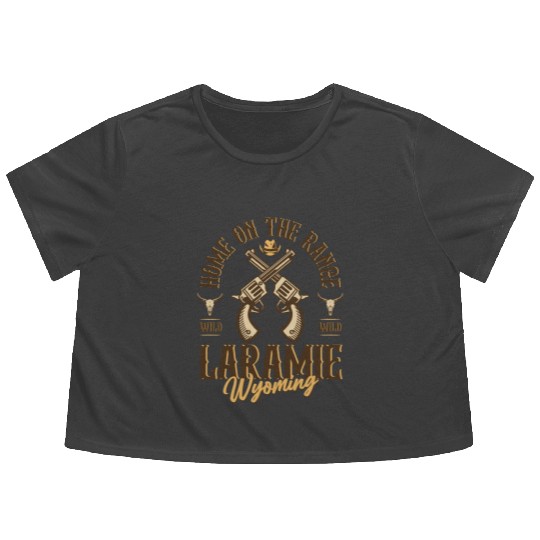 Laramie Wyoming wild west town Flowy Cropped Tees