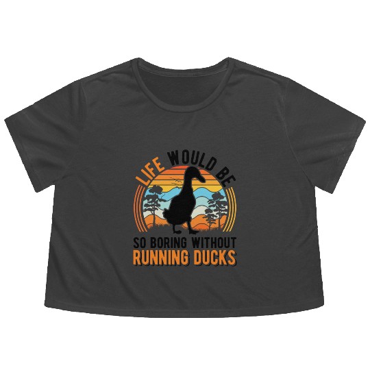 Indian Runner Gift Running Duck Flowy Cropped Tees