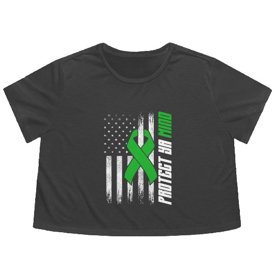 Protect Ya Mind Mental Health Awareness Depression Flowy Cropped Tees