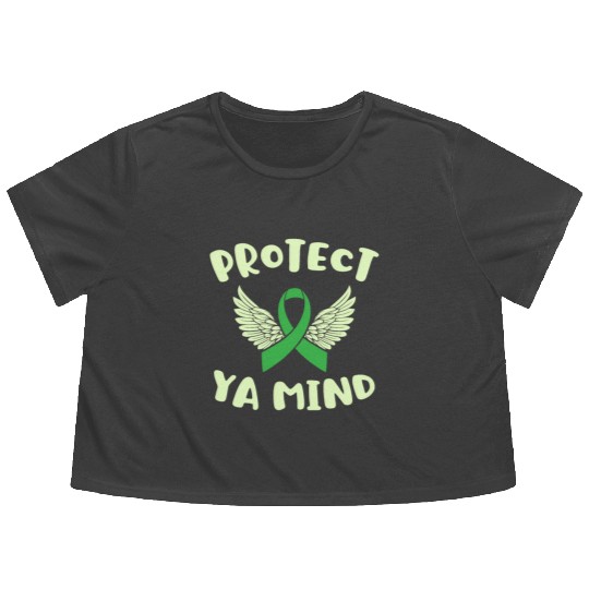 Protect Ya Mind Mental Health Awareness Depression Flowy Cropped Tees