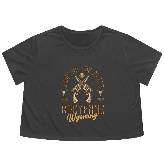 Cheyenne Wyoming wild west town Flowy Cropped Tees