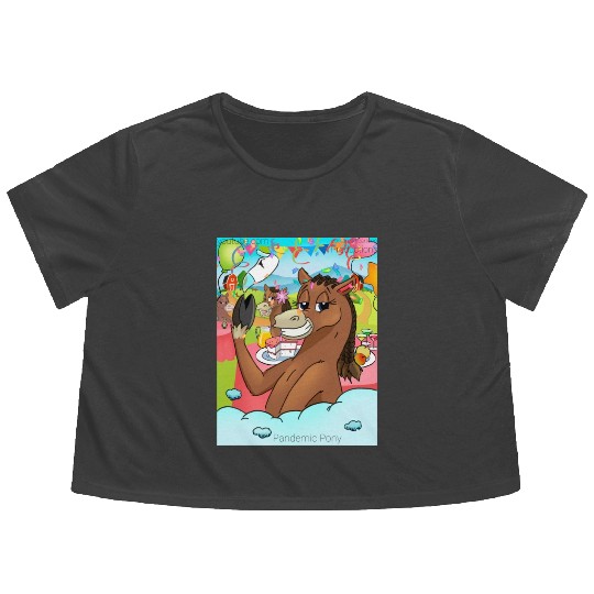 Pandemic Pony Flowy Cropped Tees