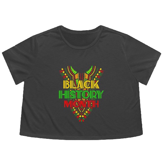 Black History Month Juneteenth Kente Dashiki Cost Flowy Cropped Tees