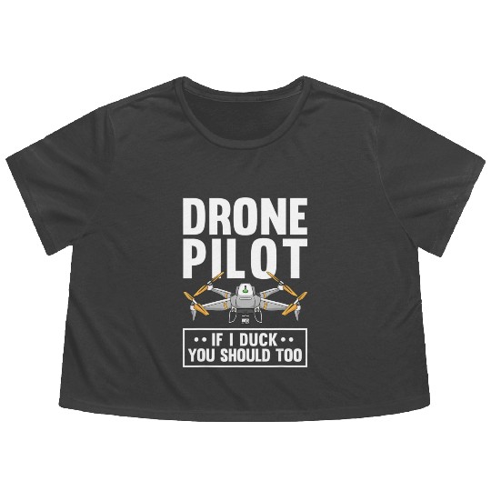 Funny Drone Pilot For Men Women RC Racing Pilots Flowy Cropped Tees
