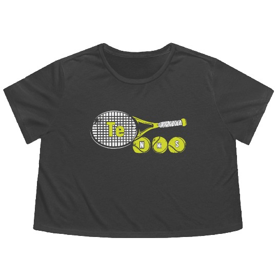 Funny Science Sport Tennis Periodic Table Flowy Cropped Tees