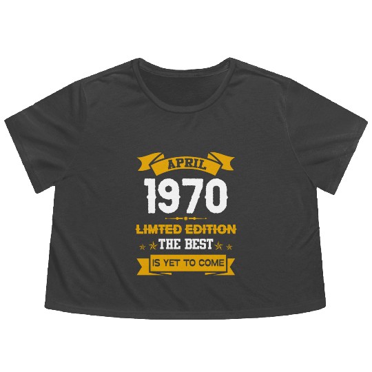April 1970 Birthday Surprise Flowy Cropped Tees