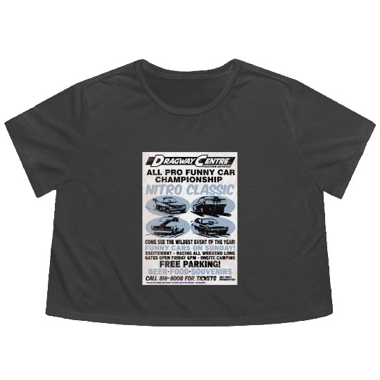 Vintage Hot Rod Classic Drag Racing Poster Flowy Cropped Tees