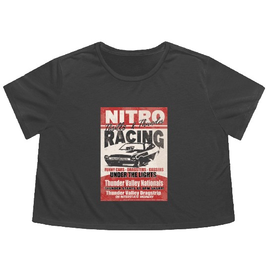 Vintage Hot Rod Classic Funny Drag Racing Poster Flowy Cropped Tees