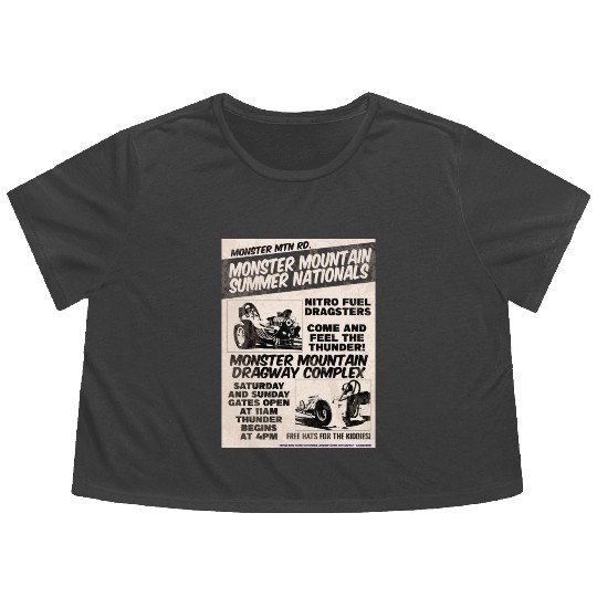 Vintage Hot Rod Classic Drag Racing Poster Flowy Cropped Tees