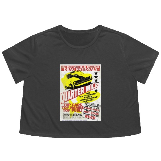 Vintage Hot Rod Classic Drag Racing Poster Flowy Cropped Tees