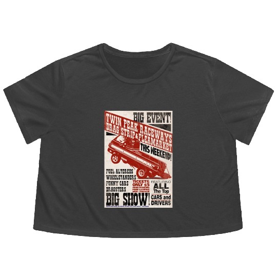 vintage, hot, rod, Classic, Racing, auto, automot Flowy Cropped Tees