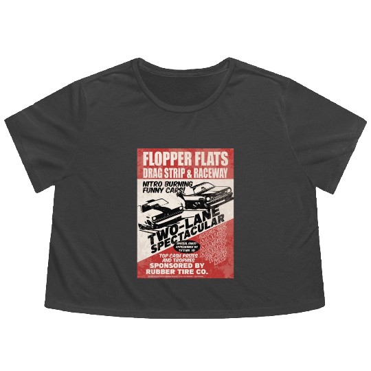 Vintage Hot Rod Classic Drag Racing Poster Flowy Cropped Tees