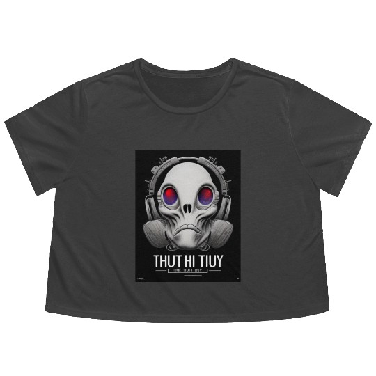 The Truth is Out There a design featuring alien Flowy Cropped Tees