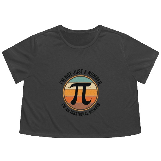 Pi Day Retro Mathematics Pi Symbol Math Number Flowy Cropped Tees