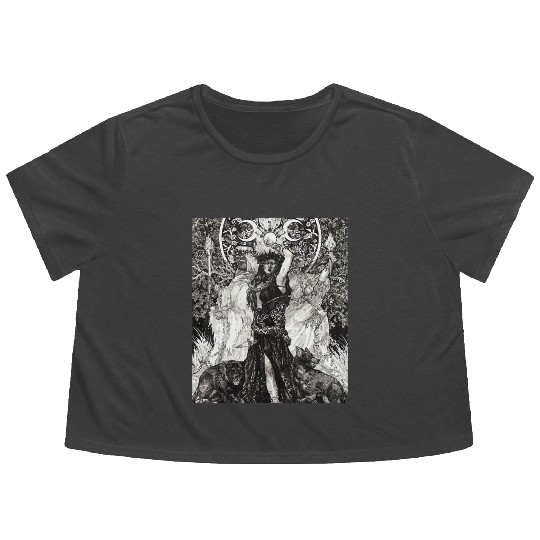 The Goddess Hecate Tarot Card Triple Wiccan Pagan Flowy Cropped Tees