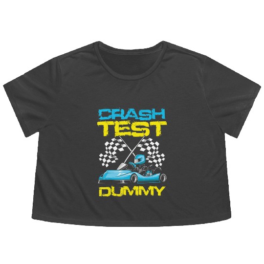 Go Kart Racing Crash Test Dummy Go Kart Racer T S Flowy Cropped Tees