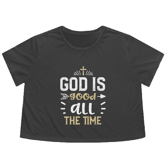 God is good all the time - Jesus Flowy Cropped Tees