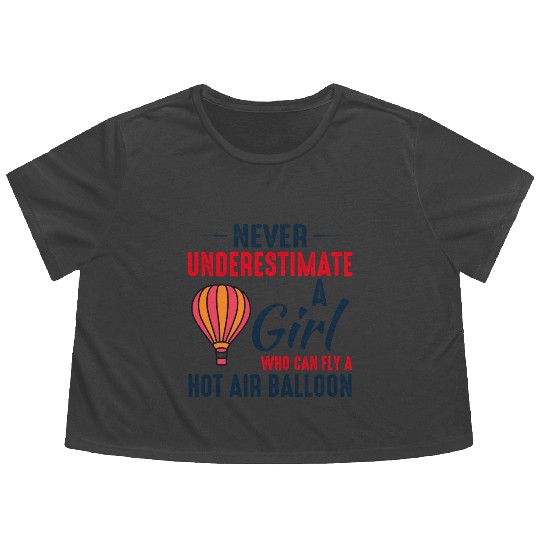 Hot Air Ballooning Hopper Balloon Ride Balloonist Flowy Cropped Tees