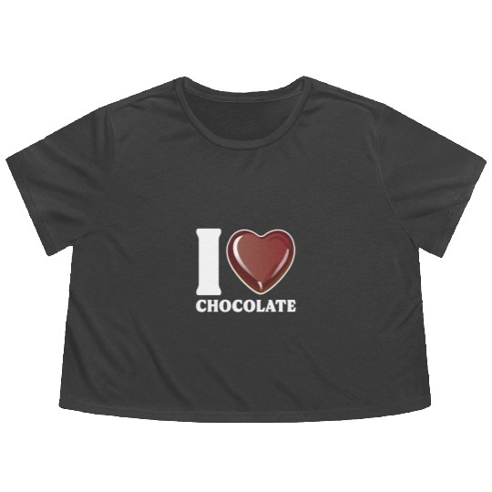 I Love Chocolate Flowy Cropped Tees