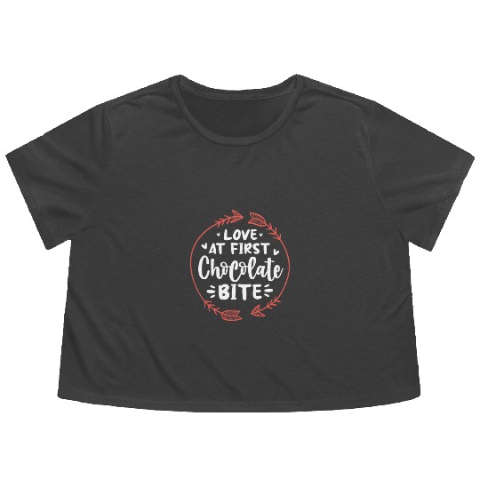 Love At First Chocolate Bite Flowy Cropped Tees