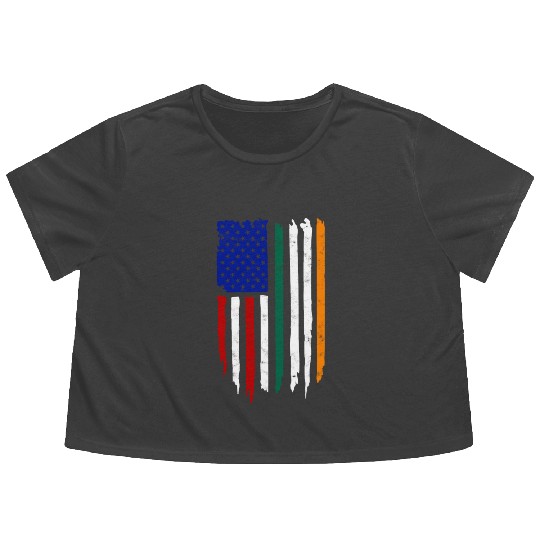US Immigrant Indigenous USA Immigrants america Flowy Cropped Tees