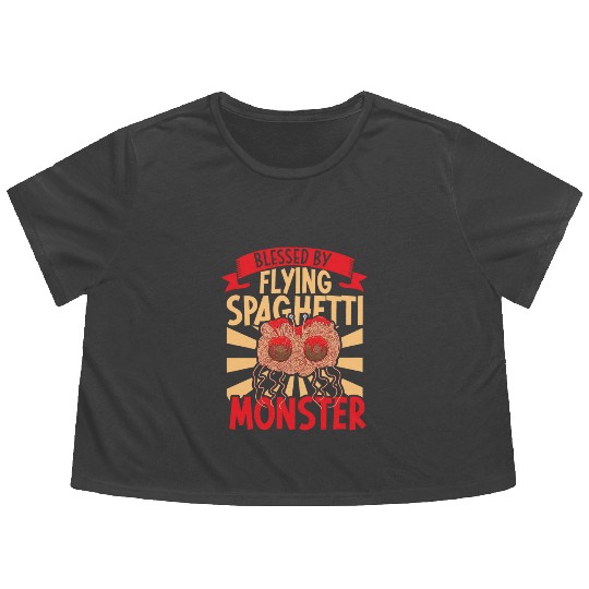 Atheist Atheism Flying Spaghetti Pastafarianism Flowy Cropped Tees
