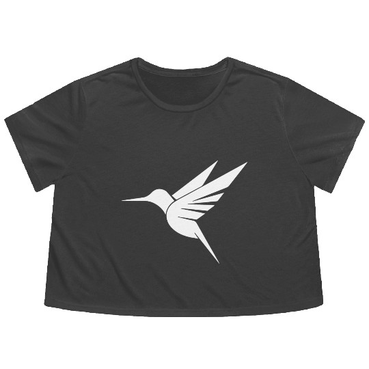 Floating Hummingbird Tattoo Tribal Swinging Flowy Cropped Tees