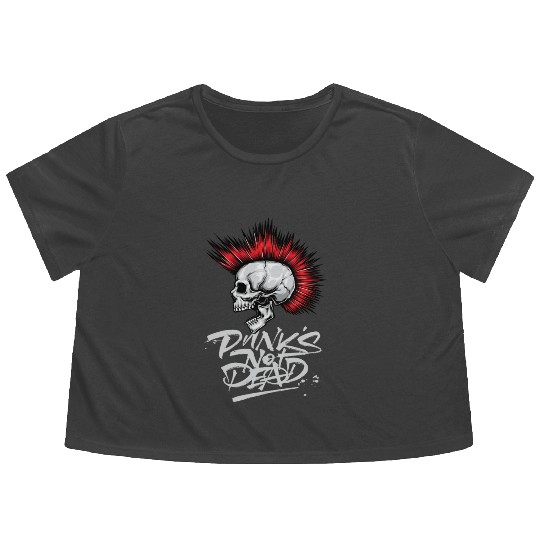skeleton Bone Skull Punk Rock Band Metal Music Flowy Cropped Tees