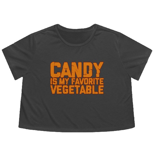 Candy Is My Favorite Vegetable 2 Flowy Cropped Tees