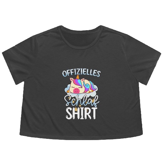 Official Sleep Flowy Cropped Tees Unicorn