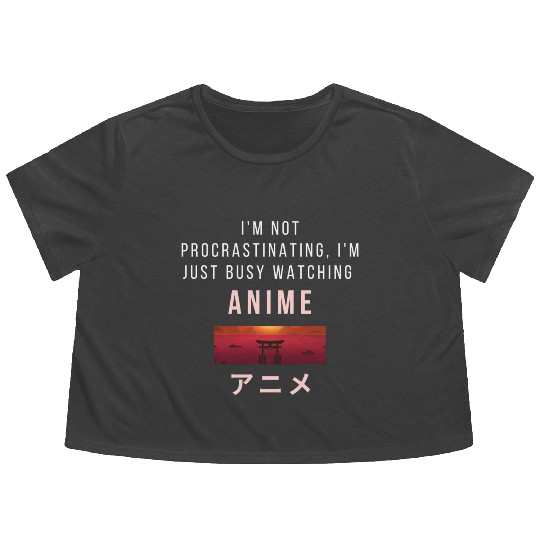 Aesthetic Japanese watching anime Flowy Cropped Tees