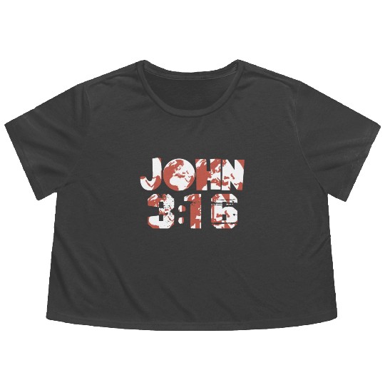 John 3-16 World Flowy Cropped Tees