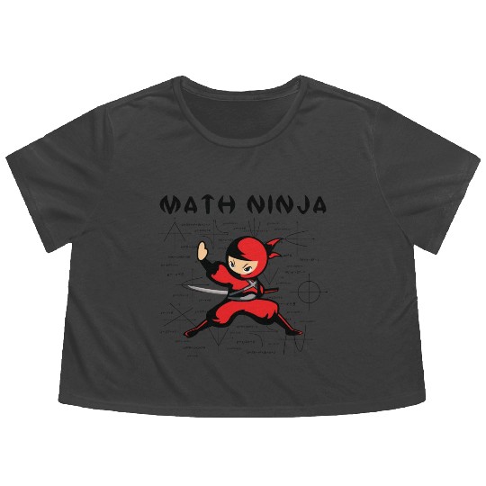 Math Ninja Mathematics Mathematician Teacher Flowy Cropped Tees