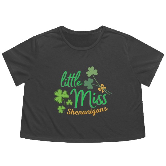 Little miss shenanigans for girls and women Kids Flowy Cropped Tees