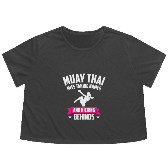 International Women's Day Muay Thai Girl Power Flowy Cropped Tees