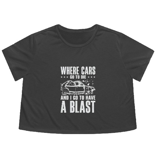 Demolition Derby Car Demo Driver Flowy Cropped Tees