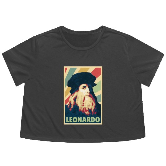 Leonardo Da Vinci Vintage Colors Flowy Cropped Tees