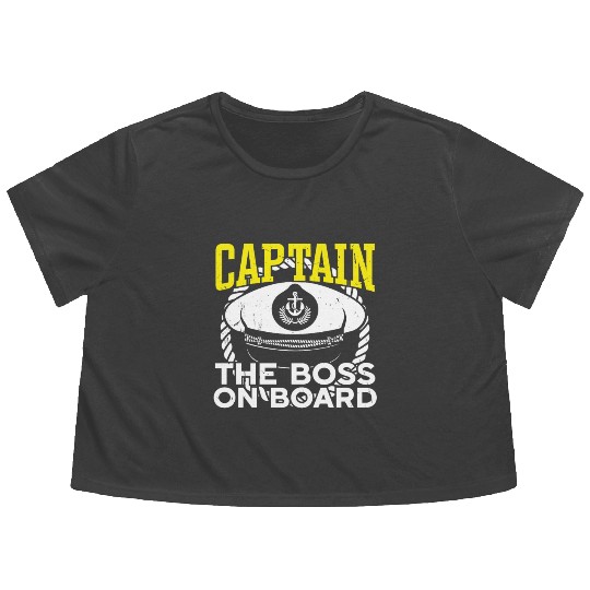 Ship captain captain the boss on board boat owner Flowy Cropped Tees