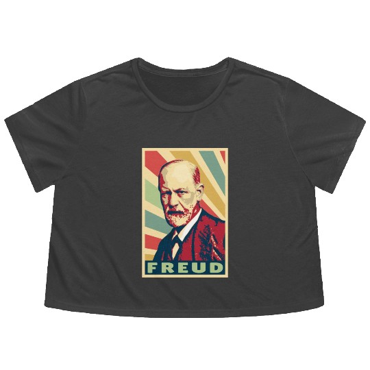 Sigmund Freud Vintage Colors Flowy Cropped Tees
