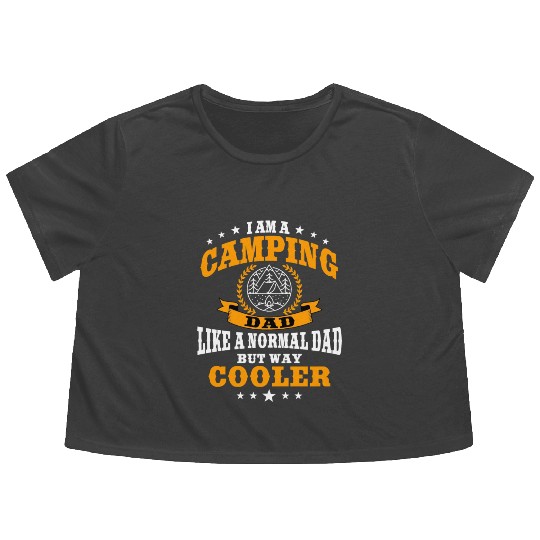 Funny Camping Dad Saying Summer Camp For Men Flowy Cropped Tees