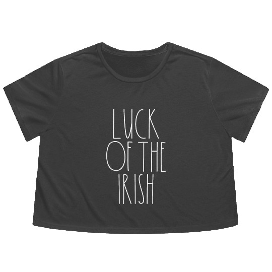 Luck of the Irish White Rae Dunn Inspired Decor Flowy Cropped Tees
