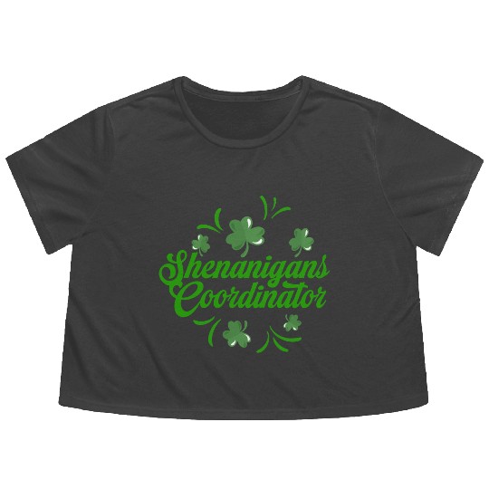 Shenanigans Coordinator Saint Irish St.Patrick's Flowy Cropped Tees