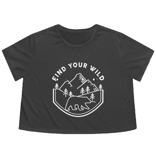 Nature Mountains Adventure Outdoor Flowy Cropped Tees