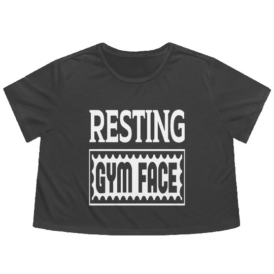Resting Gym Face Flowy Cropped Tees