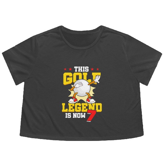 This Golf Legend Is Now 7 Sports Kid 7th Birthday Flowy Cropped Tees