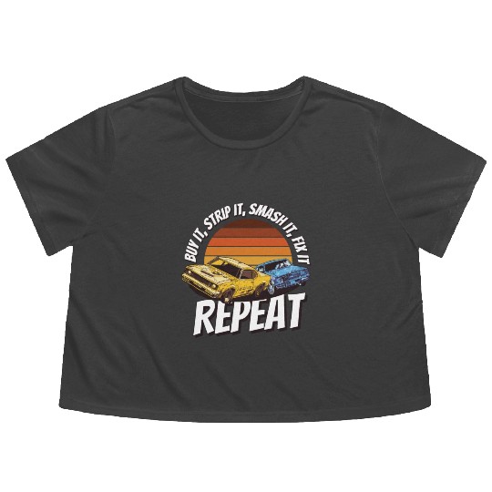 Demo Derby Demolition Derby Demolition Derby Lover Flowy Cropped Tees