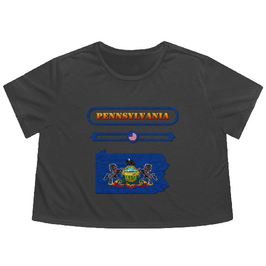 PENNSYLVANIA, MAP OF PENNSYLVANIA. SAMER BRASIL Flowy Cropped Tees