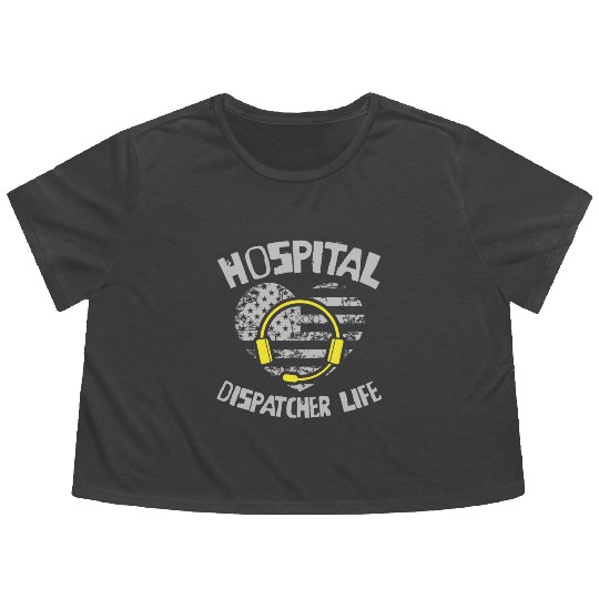 Dispatcher Us Flag Flowy Cropped Tees