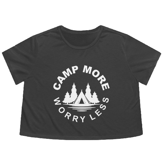 Mountains Nature Adventure Outdoor Camping Flowy Cropped Tees
