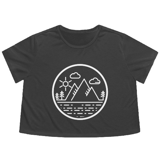 Mountains Nature Adventure Outdoor Flowy Cropped Tees